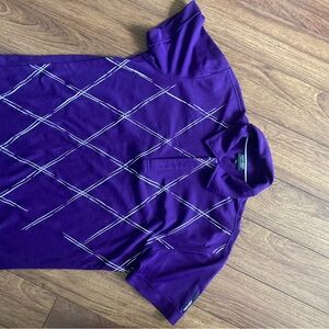 Purple Polo Shirt with White Pattern